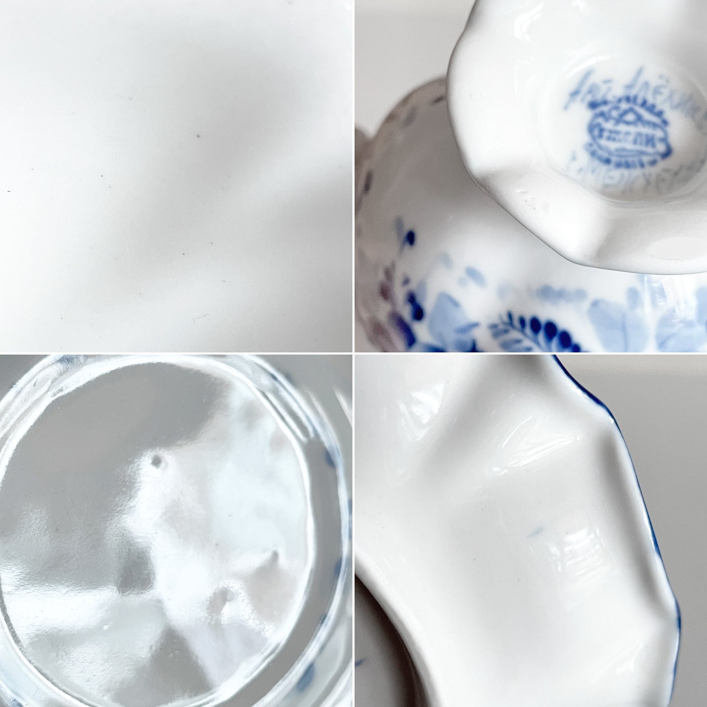 グジェリ陶器 カップ＆ソーサー C&S コバルトブルー 藍色 ホワイト ロシア A ■