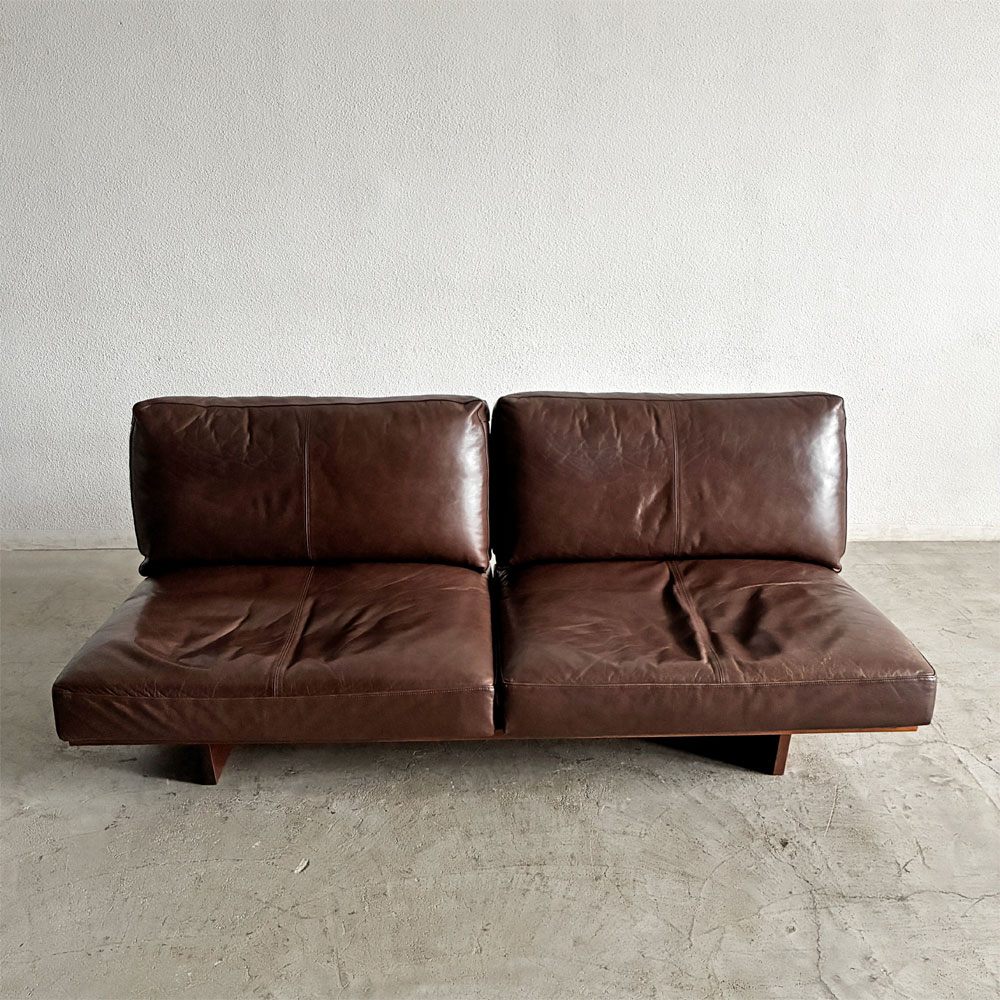 マスターウォール MASTERWAL モノ MONO SOFA 3シーターソファ 3人掛け W180cm ウォールナット無垢材 本革 ブラウンレザー 伊藤浩平 参考価格￥627,000- 〓