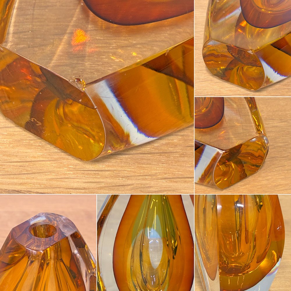 コスタ kosta ヴェンタナ ventana ガラス フラワーベース ミッドセンチュリー オレンジ 一輪挿し 1950-60's ビンテージ スウェーデン ◎