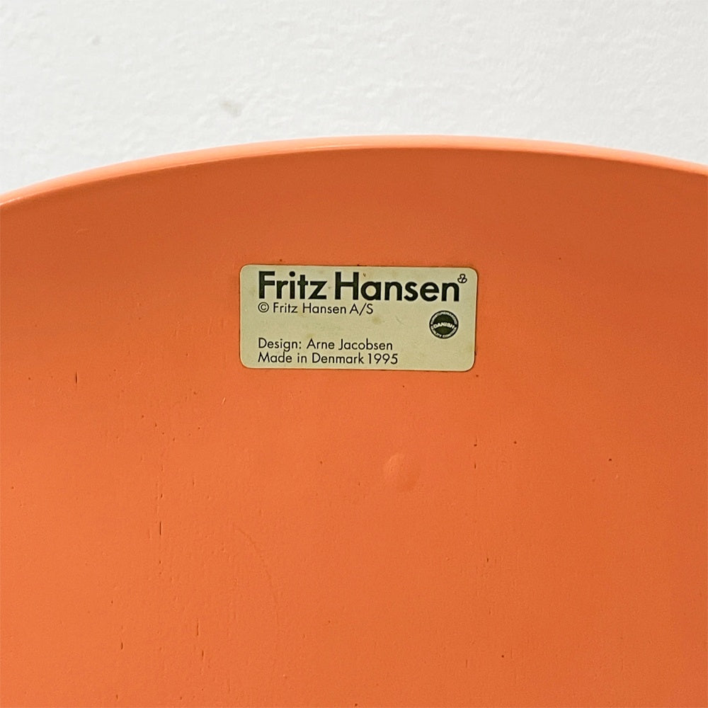 フリッツハンセン Fritz Hansen アントチェア ANT CHAIR ラッカー仕上げ アルネ・ヤコブセン ピーチ 1995年製 北欧 デンマーク 廃番カラー ●