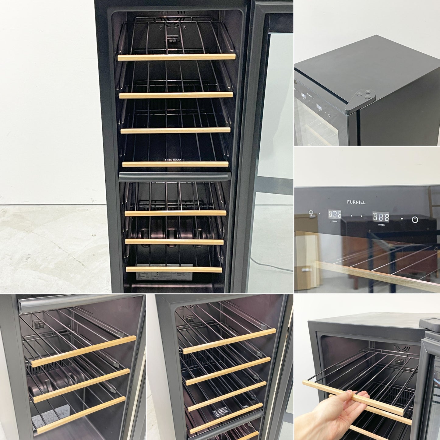 さくら製作所 SAKURA WORKS ワインセラー FURNIEL SAB-90G-PB 24本 8段 ツイン冷却 2018年製 ●