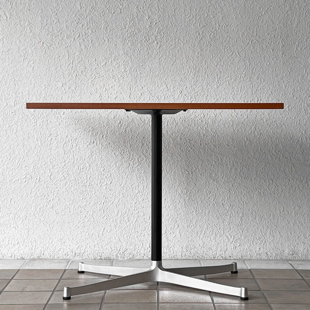 グリニッチ greeniche カフェテーブル Cafe Table 900×700 チーク材 突板 Xスチールレッグミッドセンチュリーデザイン ◇