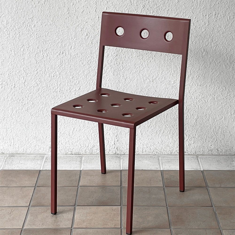 ヘイ HAY バルコニーチェア BALCONY CHAIR 屋外用 ダイニングチェア アームレス スタッキング スチール アイアンレッド 北欧 デンマーク 定価44,000円 B ◇