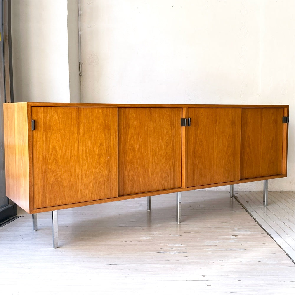 ノル Knoll ビンテージ クレデンザ Credenza サイドボード ウォールナット レザーハンドル フローレンス・ノール Florence Knoll ミッドセンチュリー ★