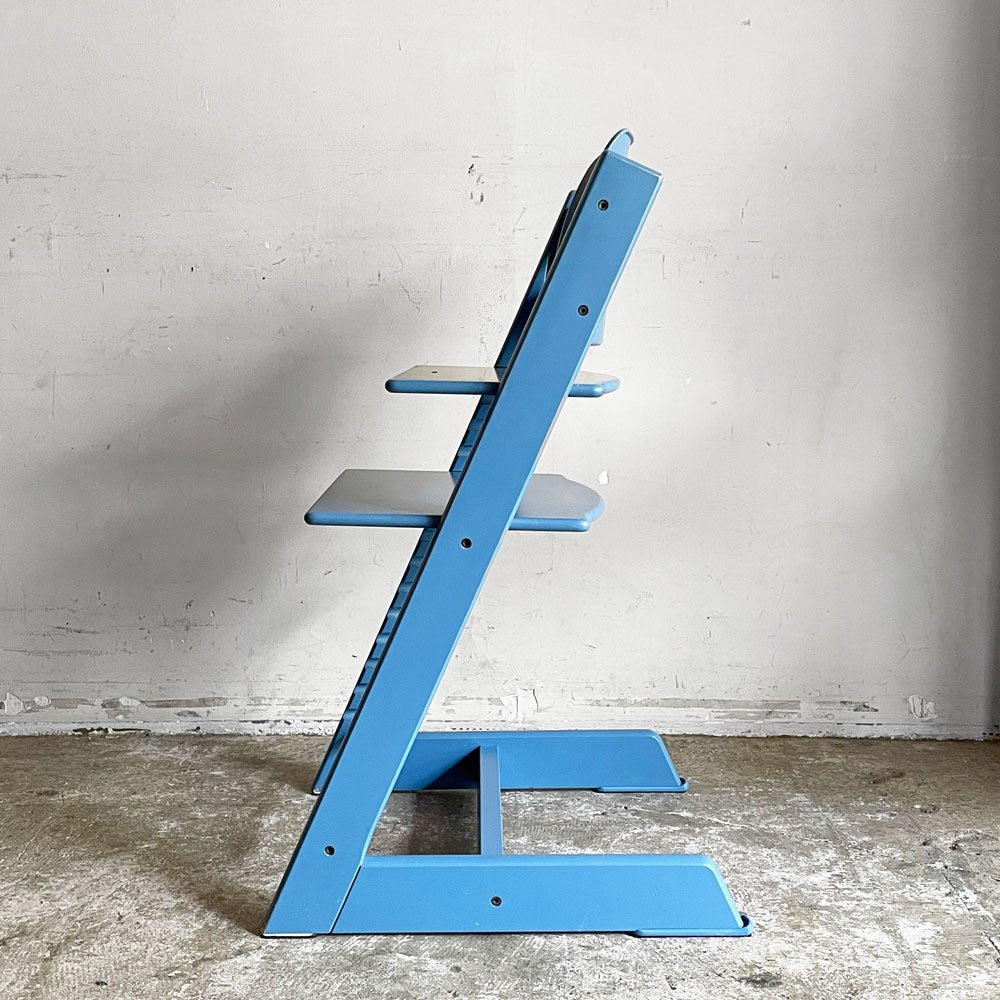 ストッケ STOKKE トリップトラップ TRIPP TRAPP ベビーチェア キッズチェア S/N3～ プラスチック背もたれ付 ブルー ノルウェー 北欧家具 ■
