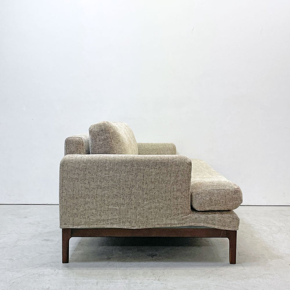 ジャーナルスタンダードファニチャー j.s.F ジェーエフケー JFK 2シーターソファ ファブリック カバーリング  フェザークッション W170㎝ オットマン付き ●