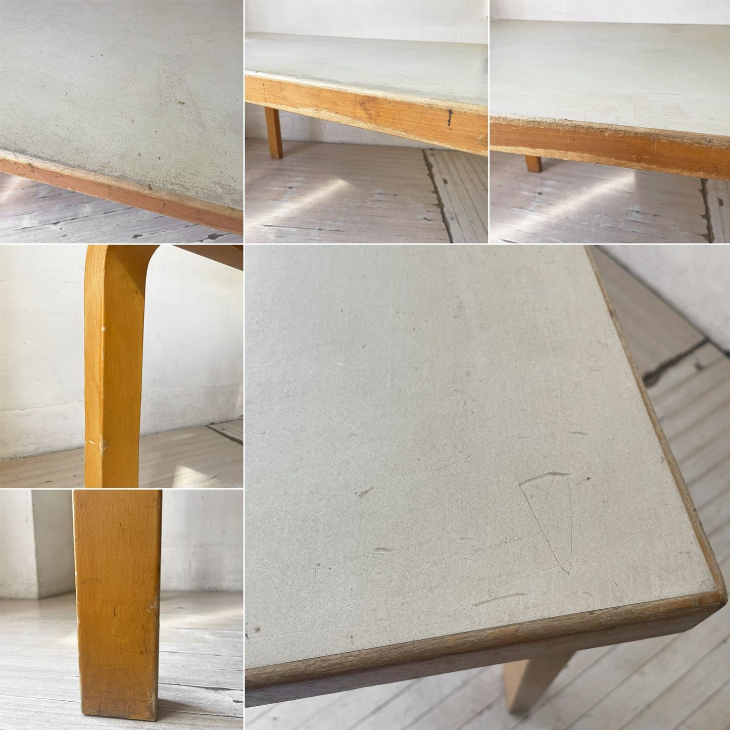 アルテック artek ビンテージ ダイニングテーブル リノリウムトップ アルヴァ・アアルト Alvar Aalto フィンランド 北欧家具 ★
