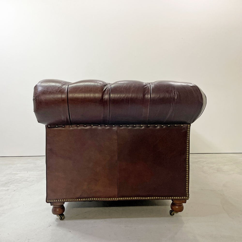 ハロ HALO ケンジントン KENSINGTON BIKER TAN 2Pソファ 2人掛け 牛本革 チェスターフィールドソファ 英国 定価￥550,000- ●