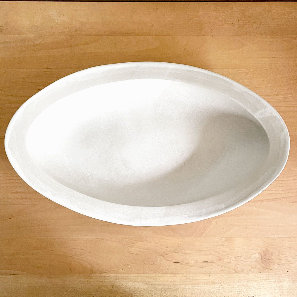 クリスチャンヌ ペロション Christiane Perrochon ストーンウェア STONEWARE オーバル プレート 大 ホワイトカラー イタリア 陶器 ハンドメイド 現代作家 ■