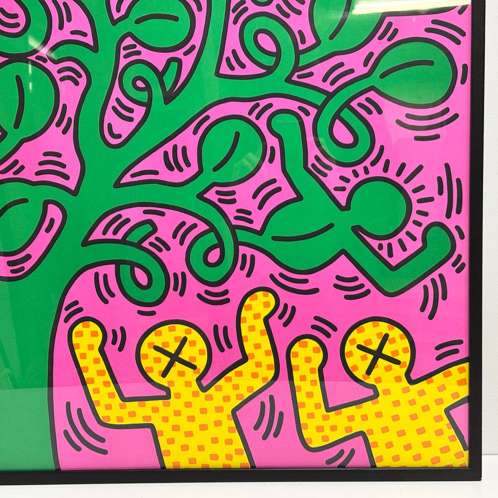 キース・ヘリング Keith Haring Untitled Tree of Life 1993 限定10枚 アートフレーム ポスター 113×92cm ポップアート ストリートアート 額装品 ●