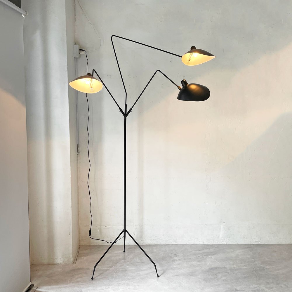 イデー IDEE ランパデール トワ ルミエーレ LAMPADAIRE 3 LUMIERES フロアライト スタンドライト 3灯 ブラック セルジュ・ムーユ 参考定価￥320,000- ★