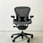 ハーマンミラー Herman Miller アーロンチェア Bサイズ ポスチャーフィット ヘッドレスト付き フル装備 グラファイト ビル・スタンフ＆ドン・チャドウィック ●