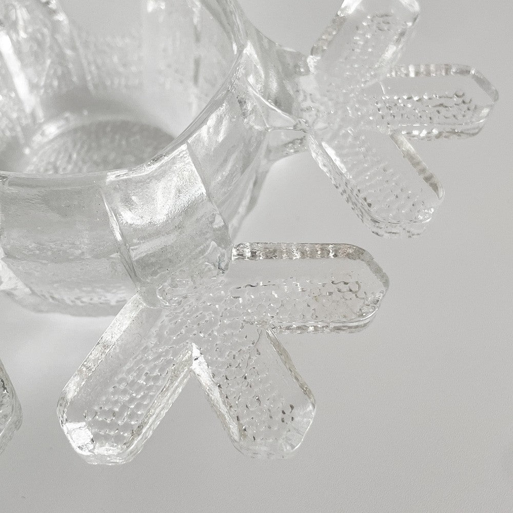 イッタラ iittala  スノークリスタル 雪の結晶 キャンドルホルダー ヴァルト・コッコ Valto Kokko フィンランド 北欧雑貨 ビンテージ 箱付 ■