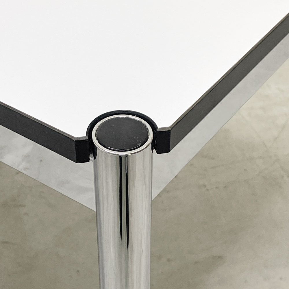 USMモジュラーファニチャー USM Haller USMハラーテーブル ワーキングデスク ダイニングテーブル W125×D75×H74cm パールグレーラミネート(ホワイト) 高さ調整機能付 ●