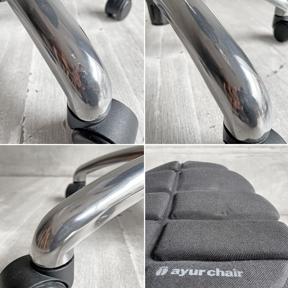 アーユルチェアー ayur chair プレミアムモデル 01 ゼロワン キャスターモデル デスクチェア オフィスチェア  SORBO体圧分散マット付 姿勢矯正 健康椅子 腰痛対策 合計定価￥85,030- ♪