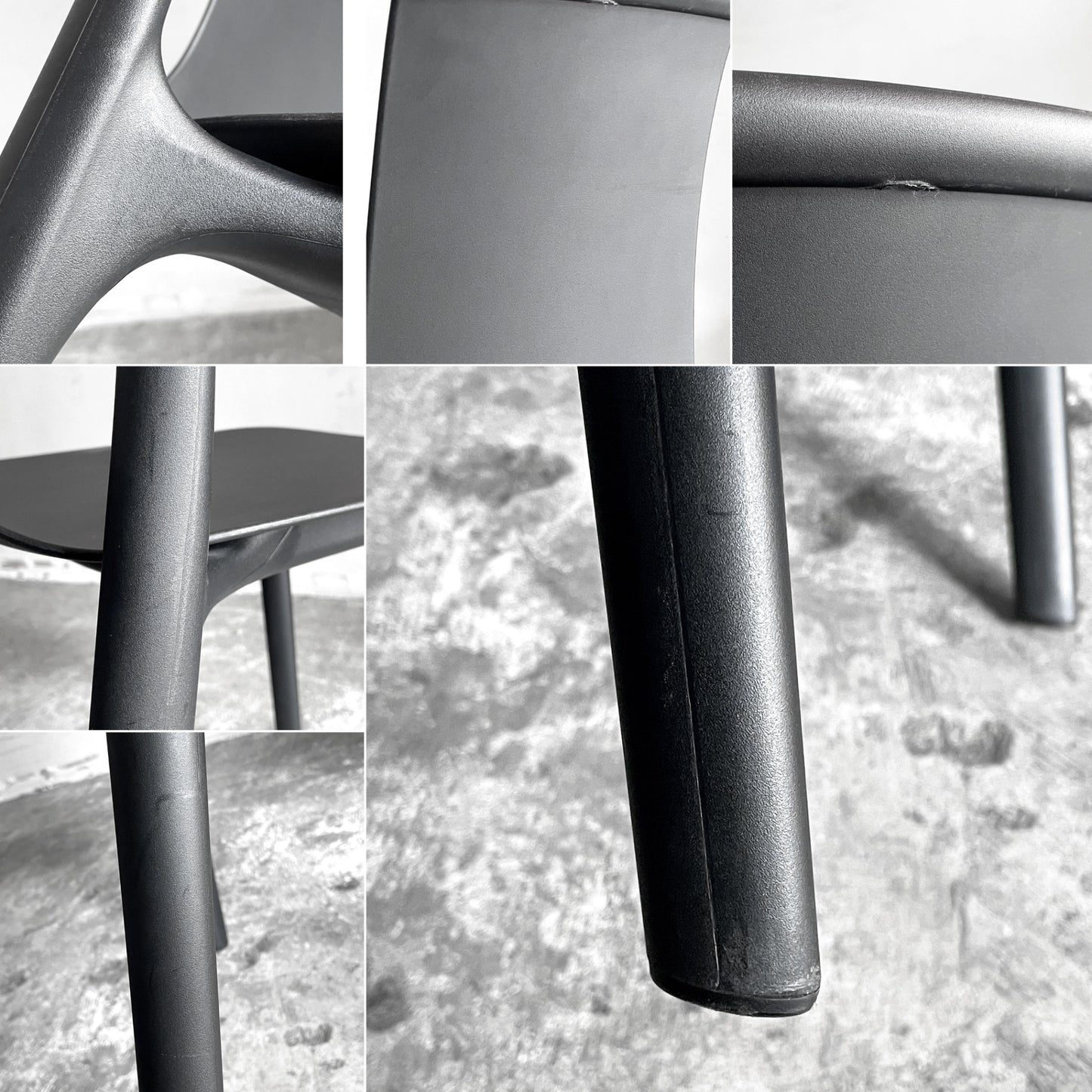 ヴィトラ Vitra ベルヴィルチェア Belleville Chair ダイニングチェア スタッキングチェア ディープブラック ロナン & エルワン・ブルレック D ■
