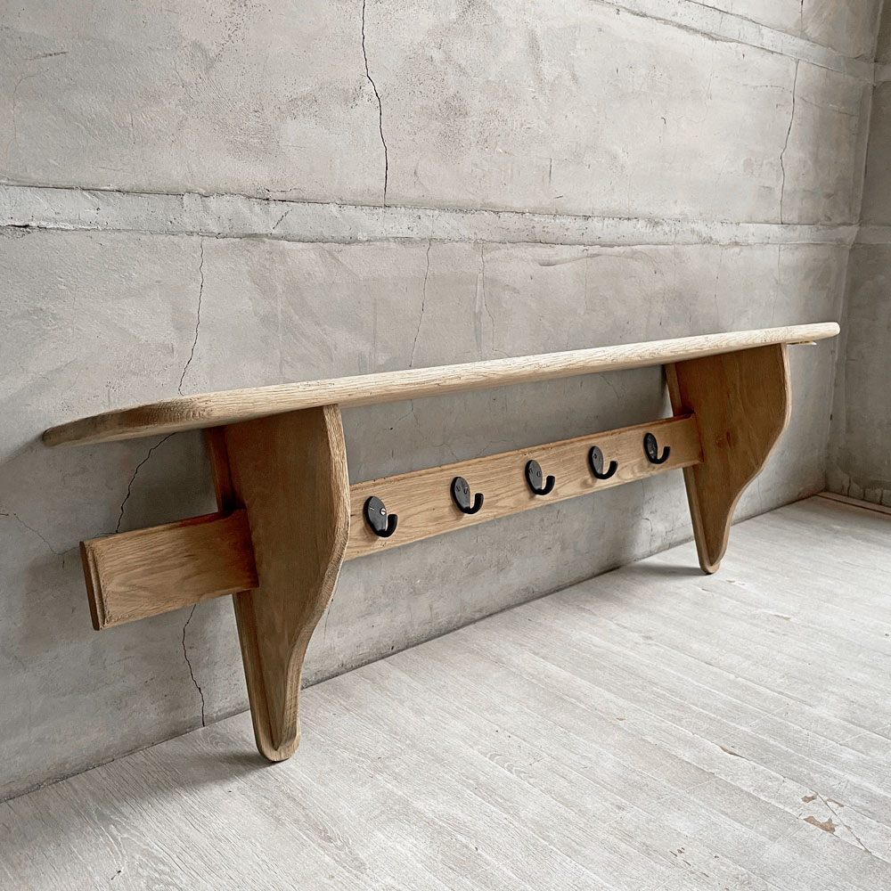 フラマンファニチャー FLAMANT Furniture ウォールシェルフ 壁掛け棚 ディスプレイラック 飾り棚 ベルギー アンティーク風 W110cm ♪