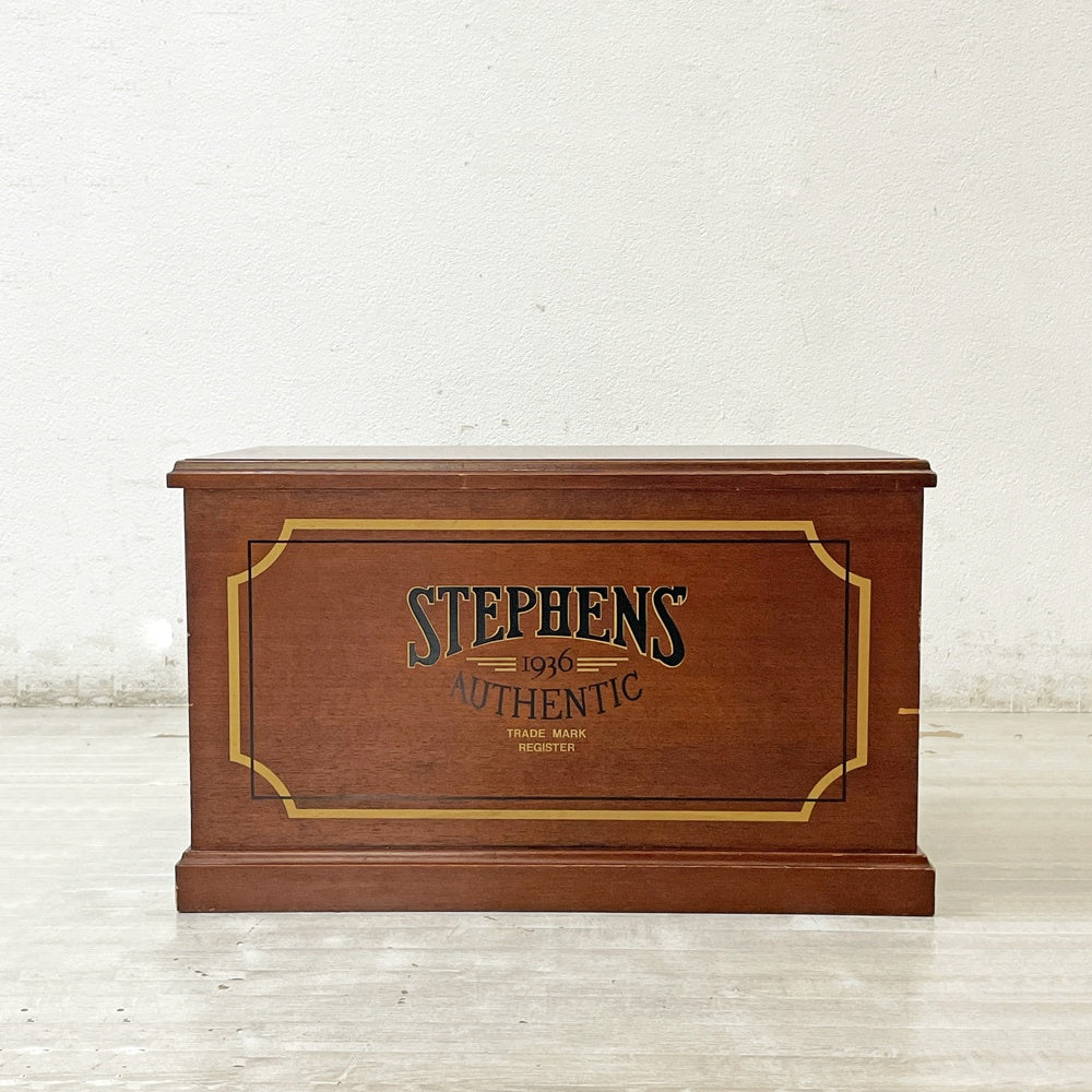 ステファンズ STEPHENS’ 1936 AUTHENTIC チェスト ブランケットボックス ウッドボックス 収納箱 ベンチ 店舗什器 B ビンテージ ●