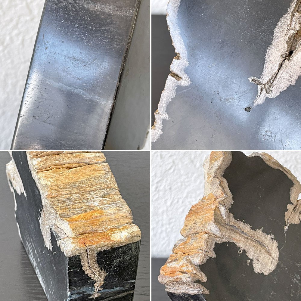 オーク ペトリファイド ウッド OAK Petrified Wood 珪化木 ブックエンド 本立て オブジェ ブラック系 ウッドストーン 鉱石 ◇