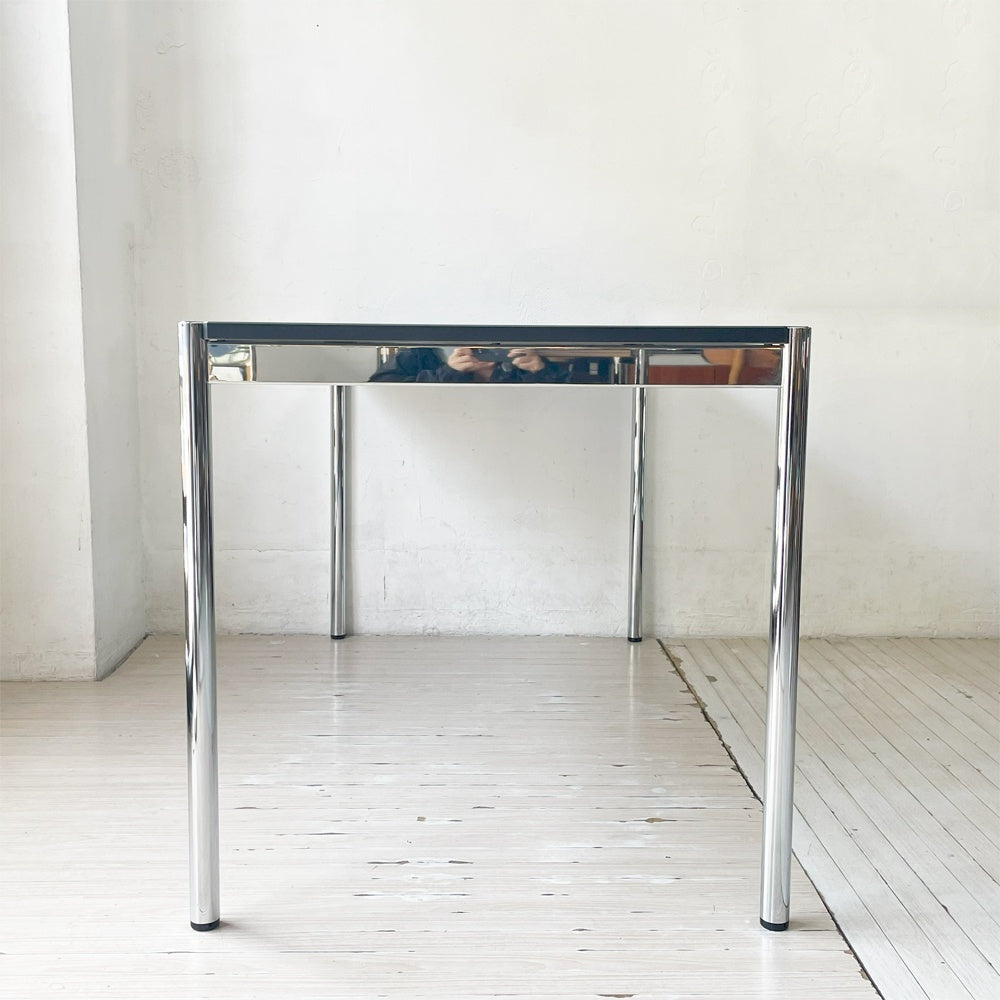 USMモジュラーファニチャー USM Haller USMハラーテーブル ワーキングデスク ダイニング チャコールリノリウム アジャスター 高さ調整機能付 スイス B★