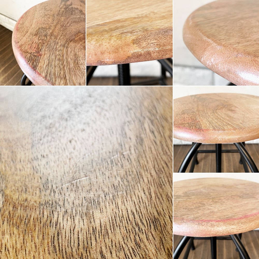 ブロストコペンハーゲン Broste Copenhagen サイアースツール SIRE Stool ナチュラル×ブラック マンゴーウッド座面 回転式昇降 参考定価￥27,280- ◎