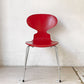 フリッツハンセン Fritz Hansen アントチェア アリンコチェア 4本脚 カラードアッシュ レッド アルネ・ヤコブセン デンマーク 北欧家具 ★