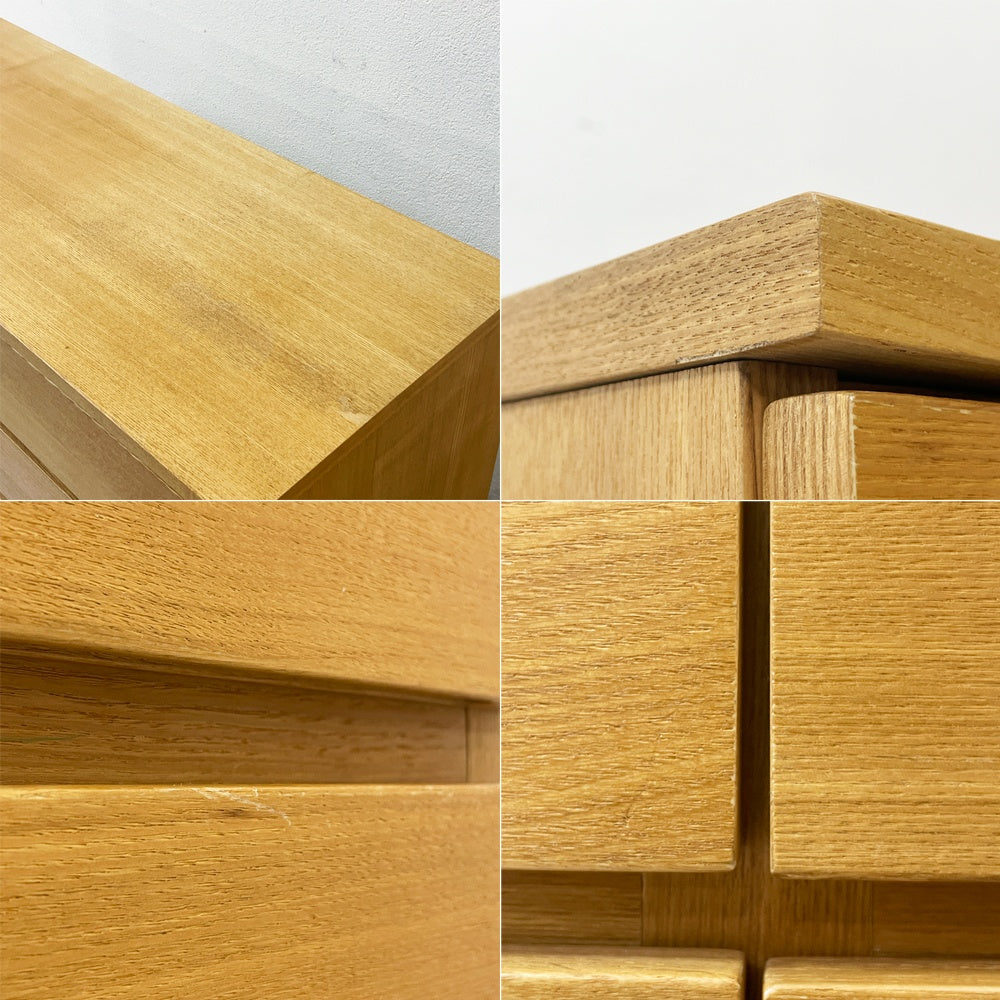 無印良品 MUJI タモ材 ワイドチェスト 箪笥 抽斗8杯 W120cm ナチュラル シンプルデザイン 廃番 ●