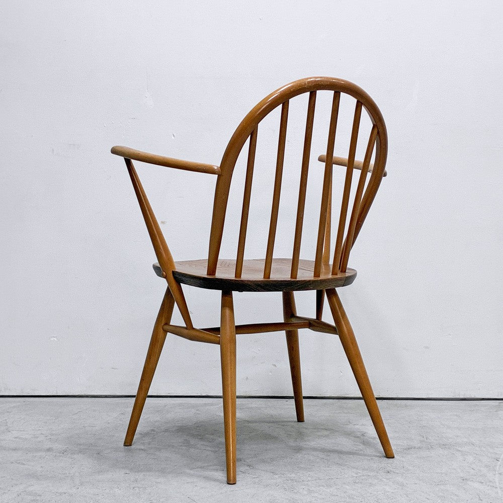 アーコール Ercol フープバックチェア アームチェア ダイニングチェア エルム材 ビーチ材 UKビンテージ 英国家具 ●