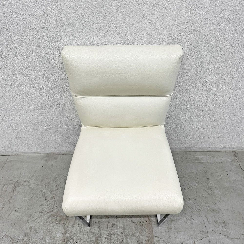 フェンディ・カーサ FENDI CASA エー・ビー・デュアメル AB Duhamel ダイニングチェア 本牛革 オフホワイト 参考価格 約45万～65万の品 C 〓