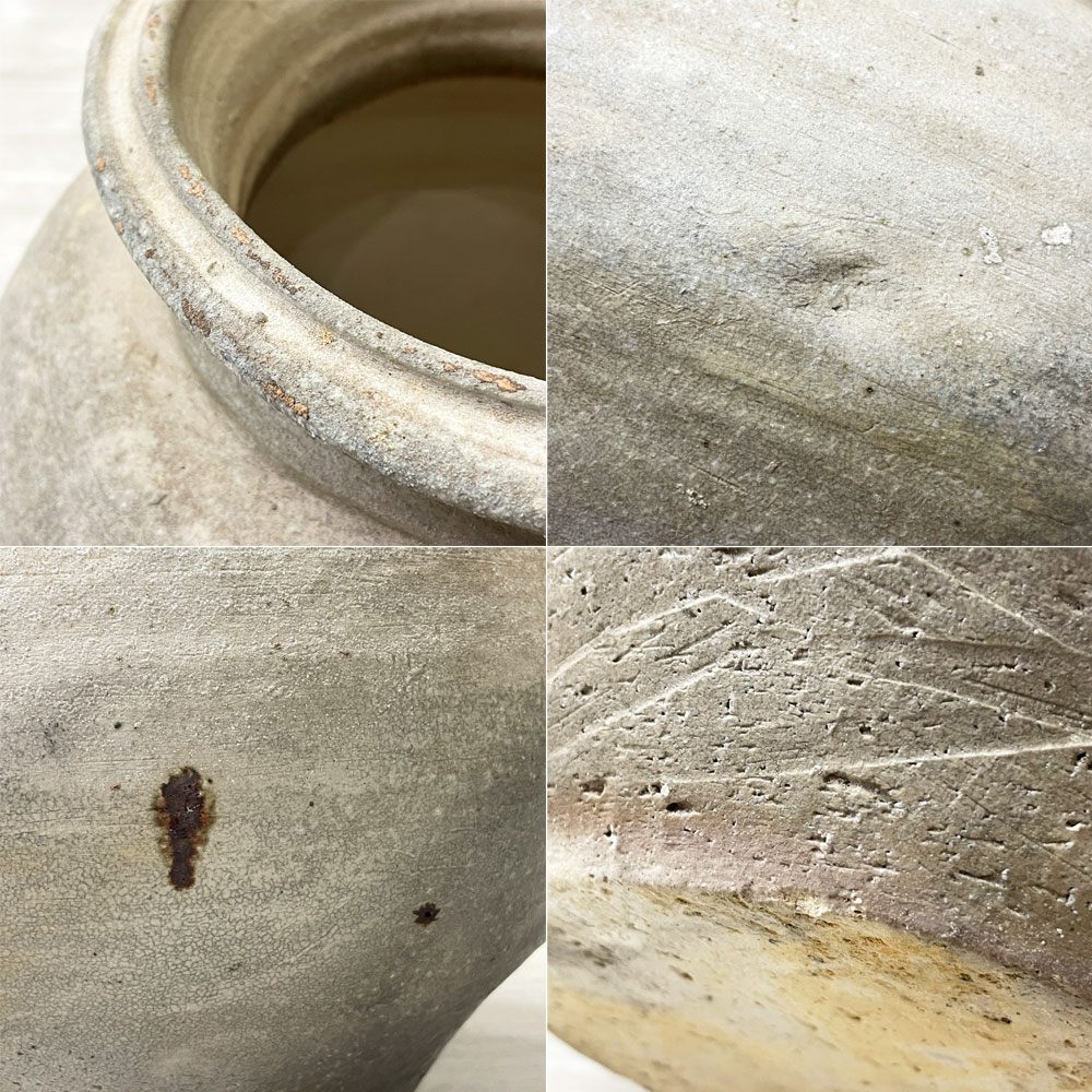 田宮亜紀 AKI TAMIYA 壺 花器 無釉 Φ30cm 現代作家 ●