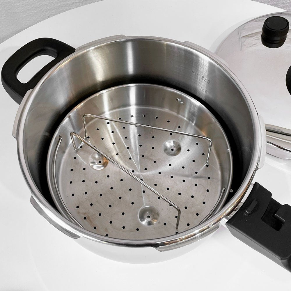 タッパーウェア Tupperware 圧力鍋 Pressure Cooker 4.5L すのこ 三脚付き ステンレス ドイツ製 定価 45,000円 ◎