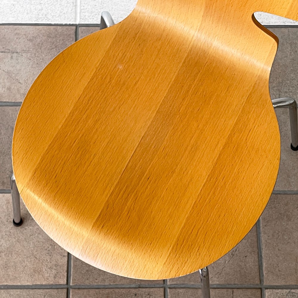 フリッツハンセン Fritz Hansen アントチェア 4本脚 ナチュラルビーチ ラッカー アルネ・ヤコブセン 北欧家具 B ◇