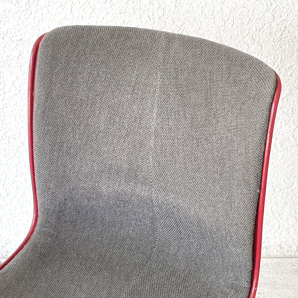 コトブキ KOTOBUKI FRP サイドチェア 別注 レッドシェル オリジナルファブリック グレー スタッキングベース 低サイズ 柳宗理 B ◇