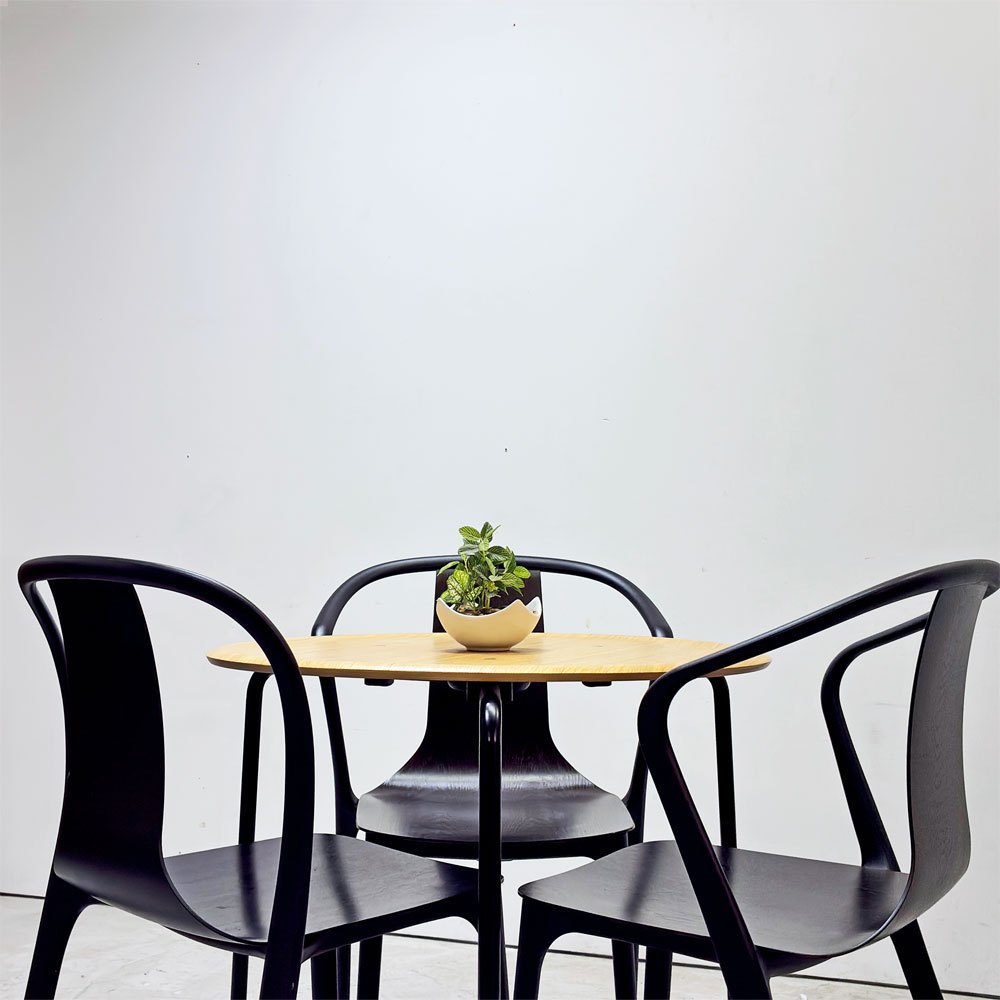 ヴィトラ Vitra ベルヴィルチェア Belleville Chair アームチェア ダイニングチェア スタッキングチェア オーク材 ダークブラウン系カラー ロナン & エルワン・ブルレック A ●