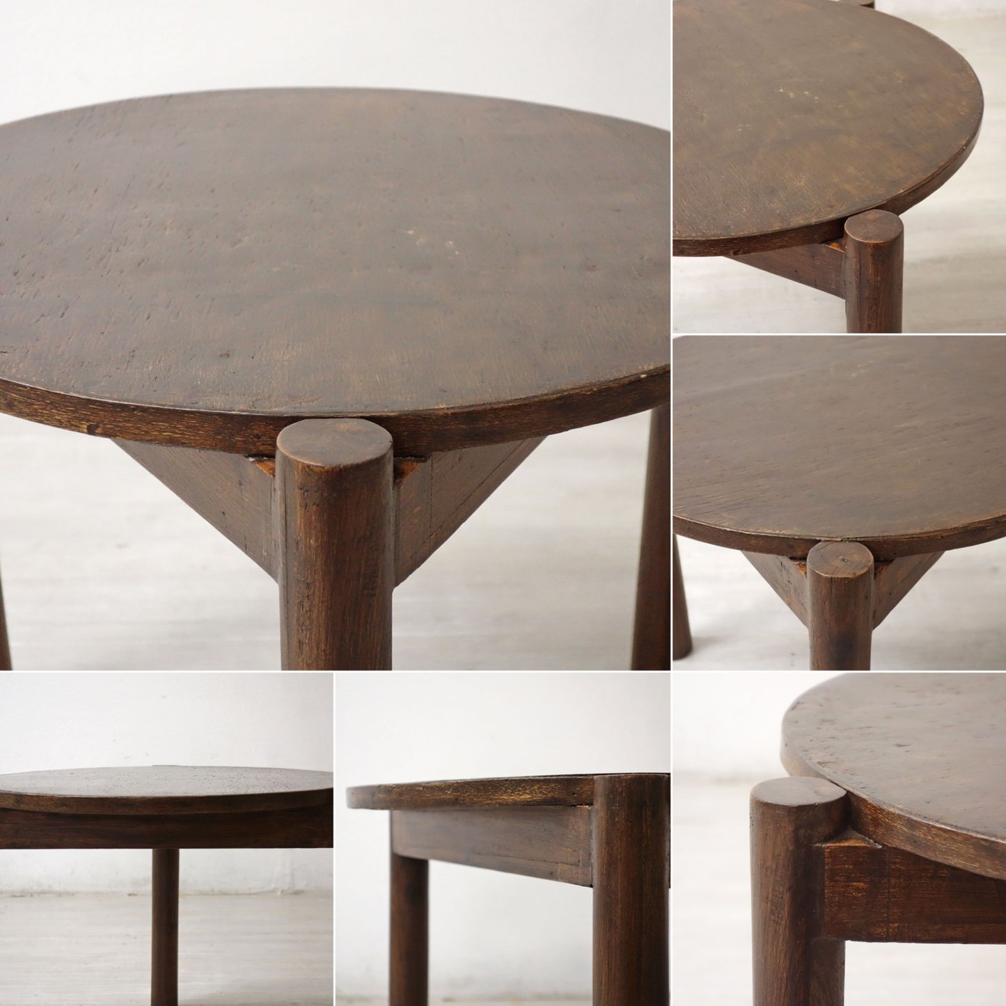 ピエールジャンヌレ Pierre Jeanneret ラウンドコーヒーテーブル Round coffee Table チーク無垢材 チャンディーガル ビンテージ 希少 ●