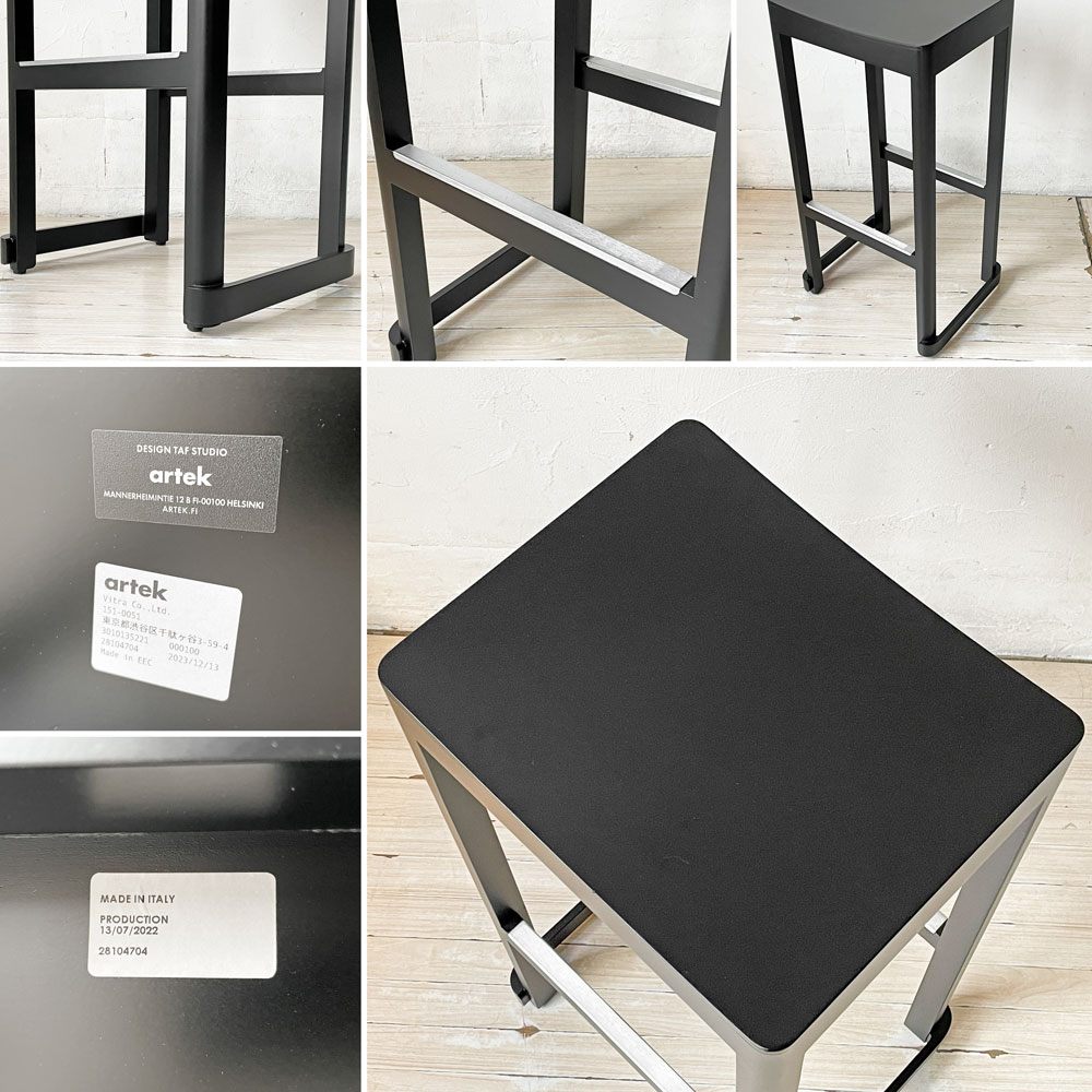 アルテック artek アトリエ バースツール Atelier Bar Stool H75cm ビーチ材 ブラックラッカー仕上げ タフ スタジオ TAF Studio スウェーデン 北欧家具 B ★