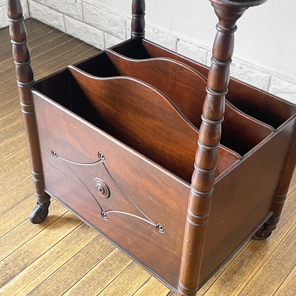 ジャパンビンテージ Japan Vintage サイドテーブル マガジンラック付き W46cm 古家具 昭和レトロ ◎