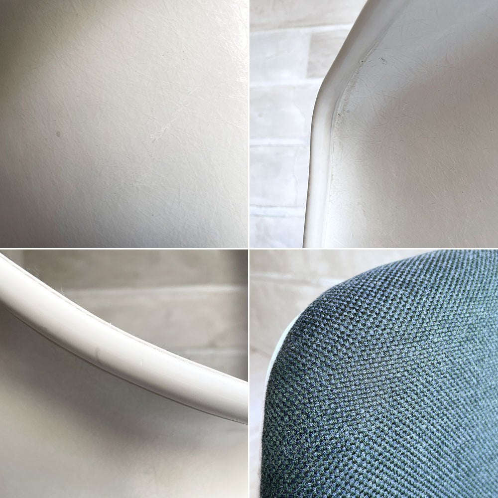 ハーマンミラー Herman Miller アームシェルチェア モダンファニチャーセールス FRP アプホルスター ファブリック張り替え済み エッフェルベース イームズ ビンテージ ♪
