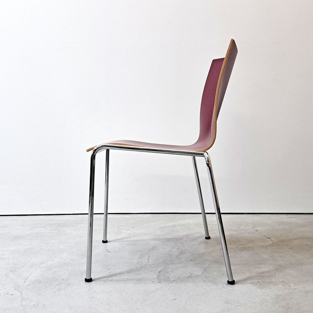 エンゲルブレヒト Engelbrechts チャリック CHAIRIK 101 ダイニングチェア スタッキング 4本脚 ボルドー 未使用品 定価63,800円 ●