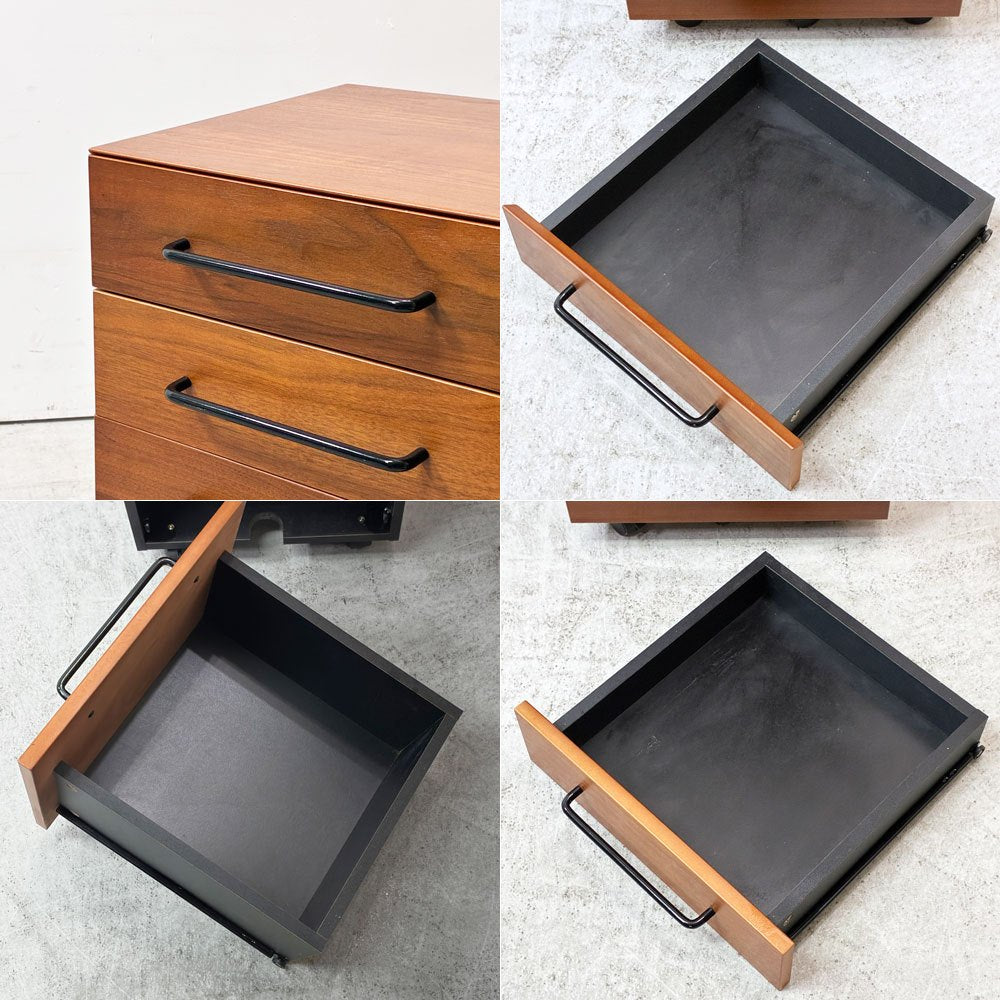 大川家具 東馬 TOHMA FURNITURE レガリー LEGARY デスクワゴン 3ドロワー ウォールナット材 スチール ●