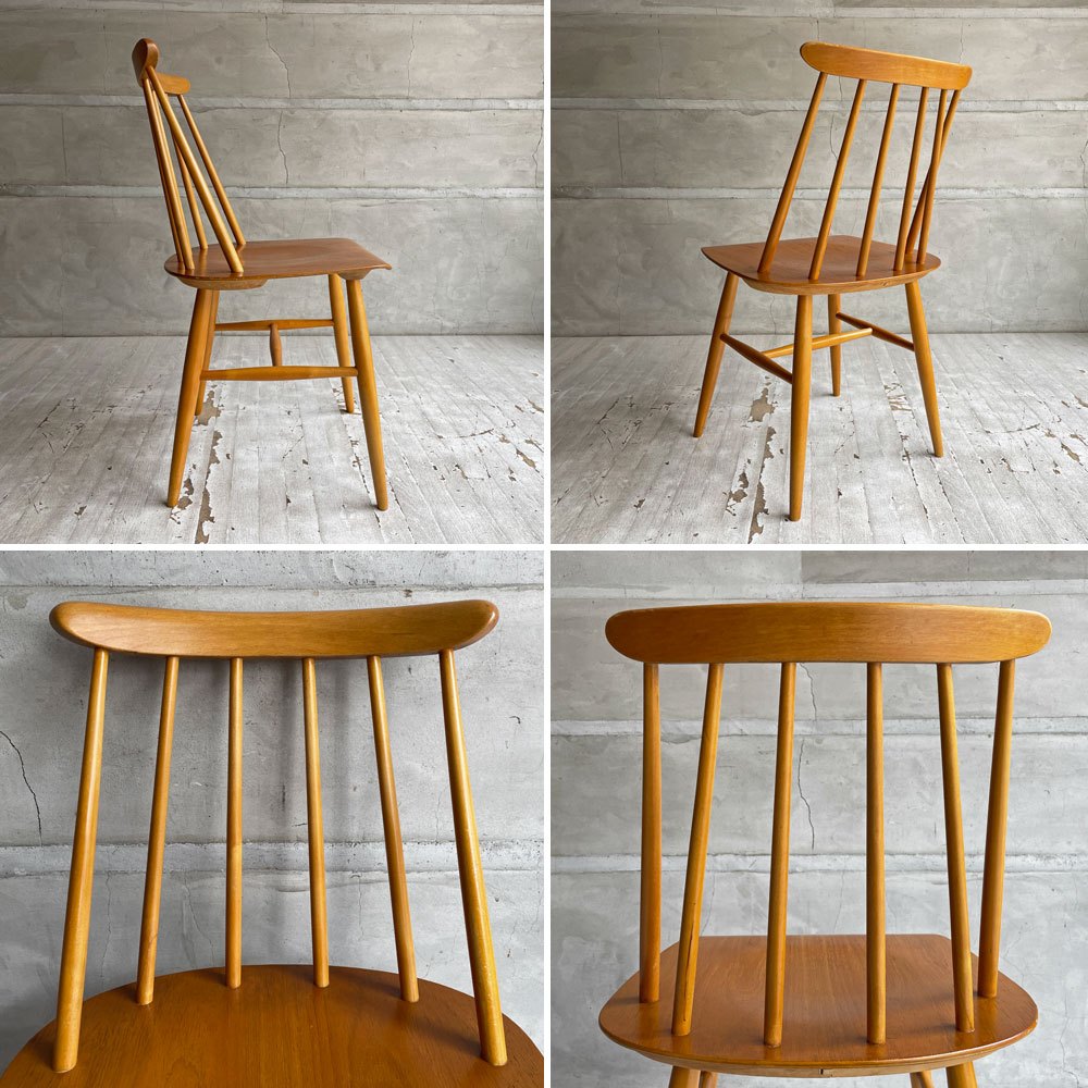 エズビーヴァーケン Edsby Verken ファネットチェア Fanett Chair ダイニングチェア チーク材×ビーチ材 イルマリ・タピオヴァーラ スウェーデン 北欧ビンテージ ♪