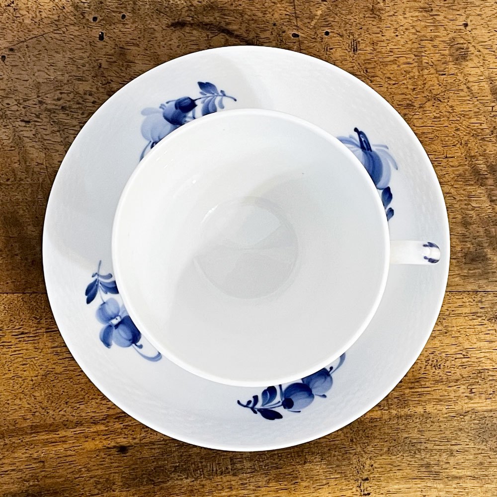 ロイヤルコペンハーゲン ROYAL COPENHAGEN ブルーフルーテッド プレイン モーニングカップ＆ソーサー 北欧食器 ◎