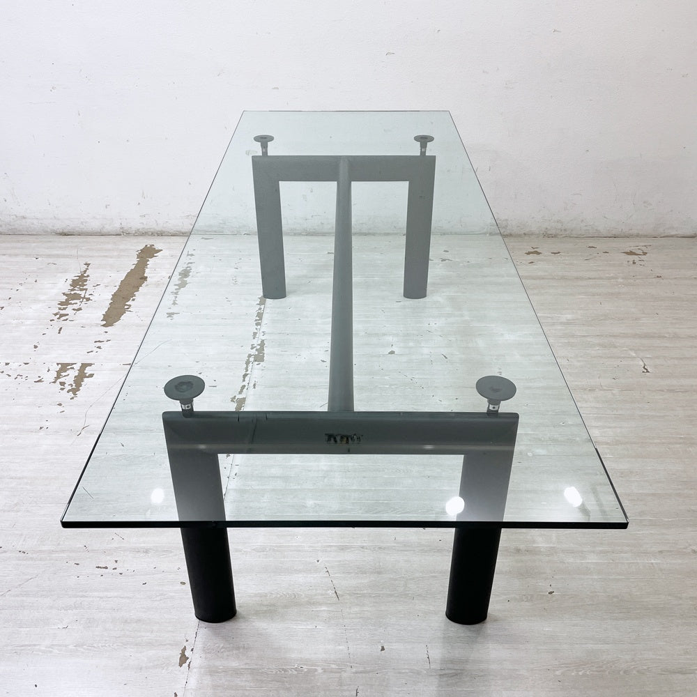 カッシーナ Cassina ル・コルビジェ LC6 ダイニングテーブル ターブル テューブ ダヴィオン テーブル 6 TABLE TUBE D’AVION ガラス天板 W225×D85cm ブラック 定価￥1,111,000- ●