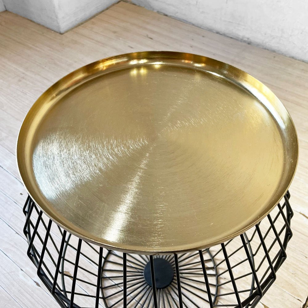ホワイトレーベルリビング White Label Living ナウト サイドテーブル NOUT side table ワイヤー ゴールド×ブラック モダン オランダ ★