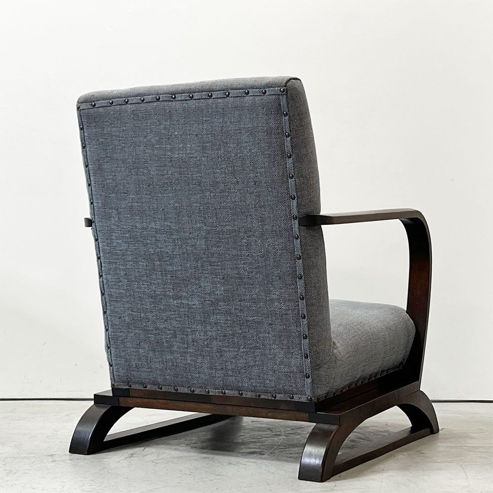 ジャパンビンテージ Japan Vintage ラウンジチェア  1Ｐソファ ナラ材 ソリ脚 ファブリック 北欧ナチュラル Ａ ●