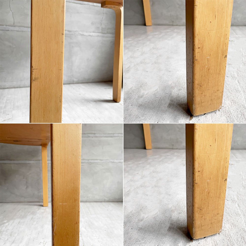 アルテック artek テーブル95 Table 95 ダイニングテーブル 半円形 バーチ材 レッドリノリウム アルヴァ・アアルト 北欧 フィンランド ビンテージ ♪