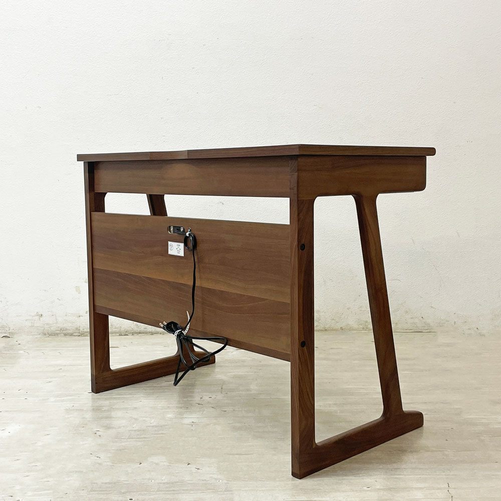 一世紀 ISSEIKI FRINK-2 DESK 90 デスク 学習机 オフィス パソコンデスク  ウォールナット材 電源タップ2口 鍵付き抽斗 B ●