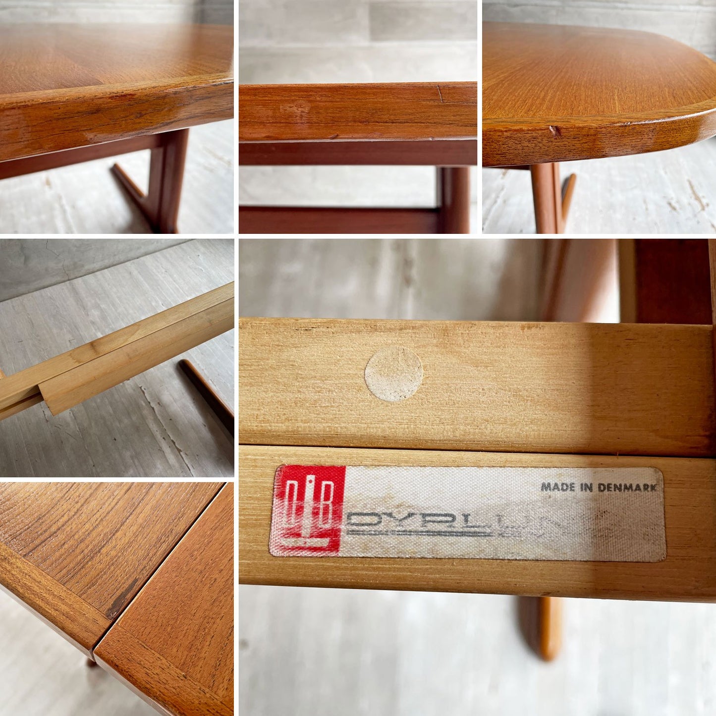 デューロン dyrlund エクステンション 伸長式 ダイニングテーブル チーク材 W165~215~265cm デンマークビンテージ 北欧家具♪