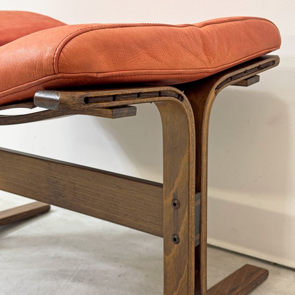 ウェストノーファ Westnofa シエスタ SIESTA オットマン フットスツール イングマール・レリング 本革 プライウッド 北欧家具 ノルウェー ●