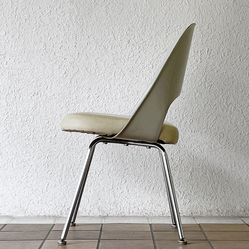 ノル Knoll エーロ・サーリネン Eero Saarinen エグゼクティヴ #72 サイドチェア FRPシェル PVCシート メタルベース 50-60's ビンテージ ◇